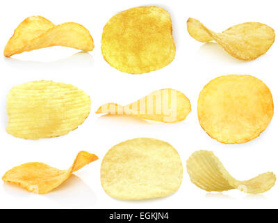 Set of potato chips close-up Stock Photo