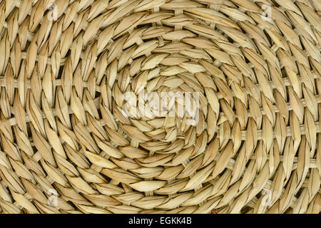 Circle woven natural bamboo texture close up Stock Photo