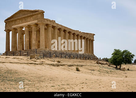 Italy,Sicily,Agrigento.Temple of Concord.The archaeological area known as the Valley of the Temples in Agrigento. Stock Photo