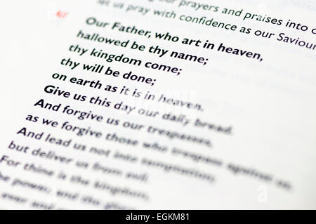 The Lord's Prayer from the Church of England Book of Common Worship Stock Photo