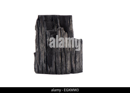 close up of charcoal, isolated on white Stock Photo