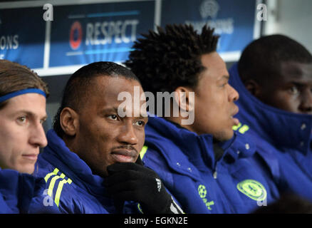 Paris, France. 17th Feb, 2015. Champions League football. Paris St Germain versus Chelsea. Didier Drogba (che) starts on the bench © Action Plus Sports/Alamy Live News Stock Photo