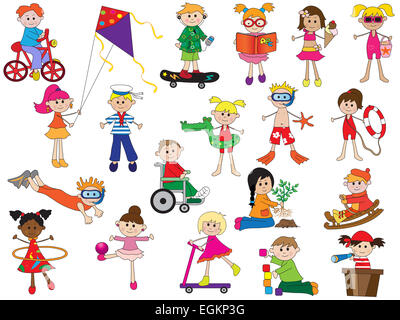 illustration of some children isolated Stock Photo