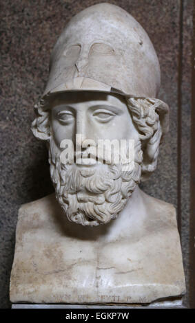 Greek art. General (so-called Themistokles). Marble. Roman copy of the from a Greek original of ca. 400 B.C. Vatican Museums Stock Photo