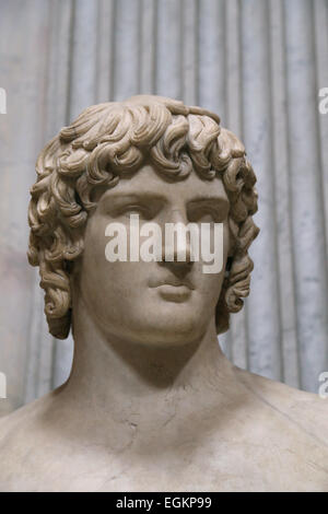Antinous (111-130). Bithynian Greek youth and a favourite or lover of the Emperor Hadrian. Found in Hadrian's Villa. Portrait. 1 Stock Photo