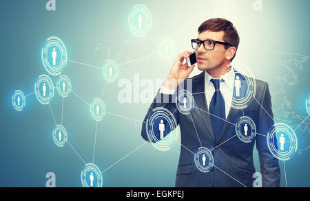 buisnessman with cell phone Stock Photo