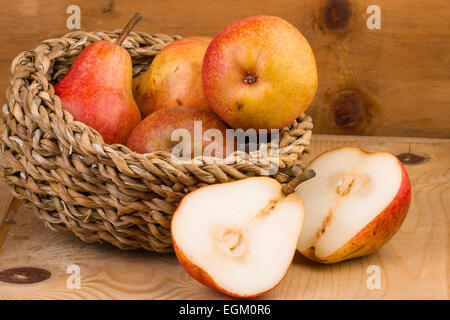 Pears in Basket still life Stock Photo