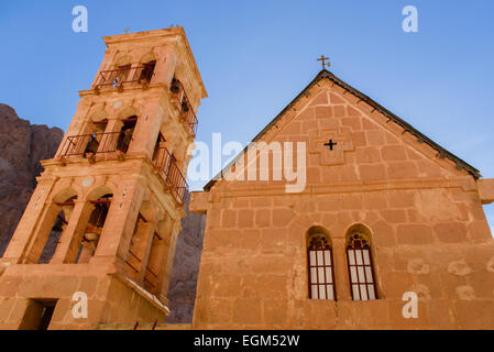 Church and bell tower inside St. Catherine's monastery, Sinai, Egypt. Stock Photo