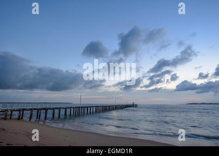 Dawn at Point Lonsdale Pier, Victoria, Australia Stock Photo