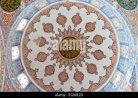 Decorated ceiling at Sultan Ahmed Mosque (Blue Mosque) showing ...