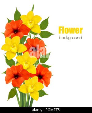 Background with colorful beautiful flowers. Vector illustration Stock ...