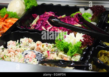 Salad bar display  buffets style Stock Photo