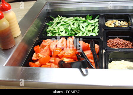 Salad bar display Stock Photo