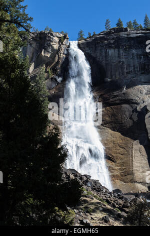 Nevada falls from the mist trail in Yosemite National Park California USA Stock Photo