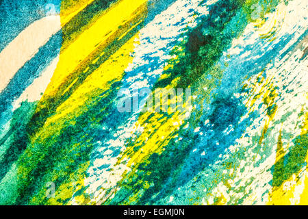 Abstract watercolor painting mixed media grunge background Stock Photo