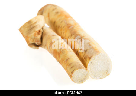 Horseradish roots isolated on a white background Stock Photo