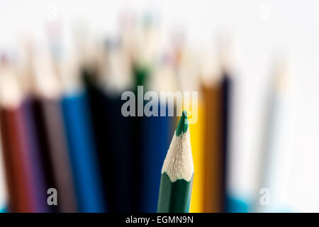 Macro shot of colored pencils Stock Photo