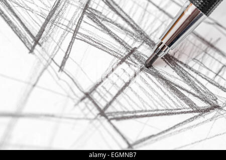 Architect Hand Drawing House Plan Sketch With Pencil Stock Photo