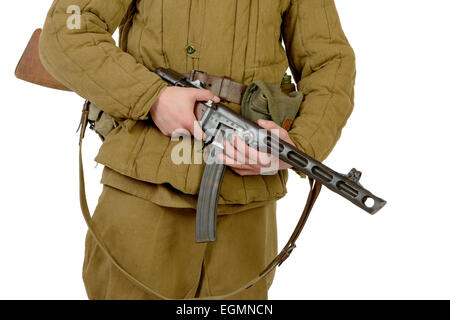 close-up on the machine gun PPSH-41 Stock Photo