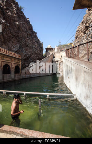 Monkey Temple (Galwar Bagh) (Jaipur, India) Stock Photo