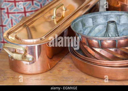 Copperware for the kitchen Stock Photo