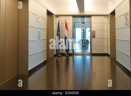 The dutch embassy, consulate on 36 floor, Torre Espacio, tower, financial district, Madrid, Spain Stock Photo