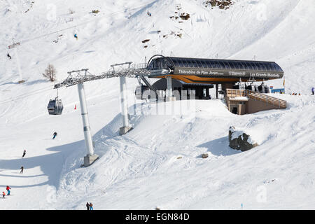 Plan Joran. The top station of the new Plan Joran bubble lift at the Grand Montets ski area in Argentiere France Stock Photo
