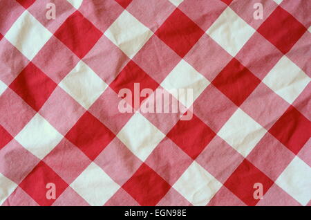 Background  Of A Red And White Checked Fabric Stock Photo