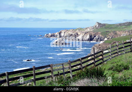 view of the Pacific ocean along the California  sonoma coast north of Jenner California Stock Photo