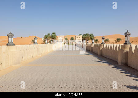 Desert resort in the Emirate of Abu Dhabi, United Arab Emirates Stock Photo