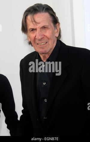 Leonard Nimoy attends the premiere of 'Star Trek Into Darkness' at the Dolby Theater in Hollywood, Los Angeles on May 14, 2013 Stock Photo