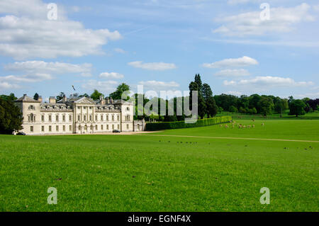 View of Woburn Abbey and Deer Park, Bedfordshire, England