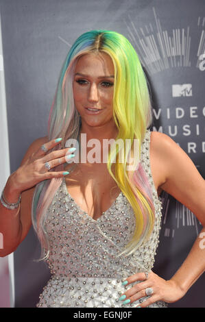 LOS ANGELES, CA - AUGUST 24, 2014: Kesha at the 2014 MTV Video Music Awards at the Forum, Los Angeles. Stock Photo