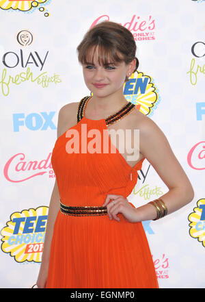 LOS ANGELES, CA - AUGUST 10, 2014: Joey King at the 2014 Teen Choice Awards at the Shrine Auditorium. Stock Photo