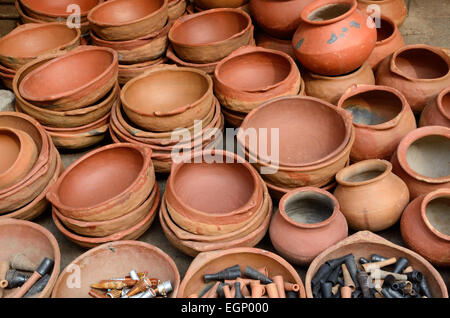 Indian clay cooking pots Orchha Madhya Pradesh India Stock Photo