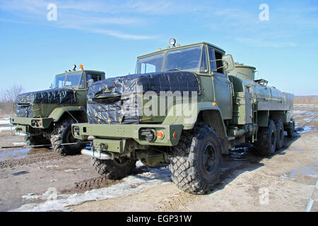 Army fuel truck in the field depot Stock Photo - Alamy