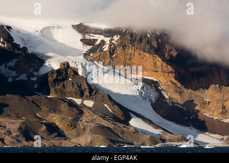 Antarctica, Antarctic Sound, Brown Bluff, glacier on volcanic outcrop Stock Photo