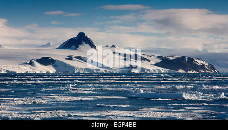 Antarctica, Weddell Sea, floating pack ice off continental ice shelf Stock Photo