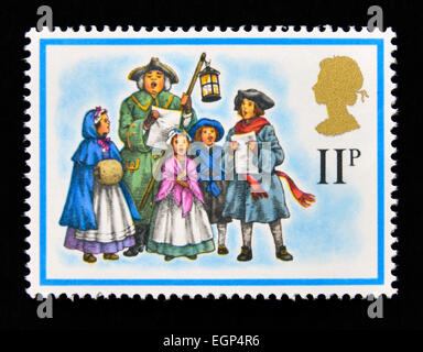 Postage stamp. Great Britain. Queen Elizabeth II. 1978. Christmas. 18th. Century Carol Singers. 11p. Stock Photo