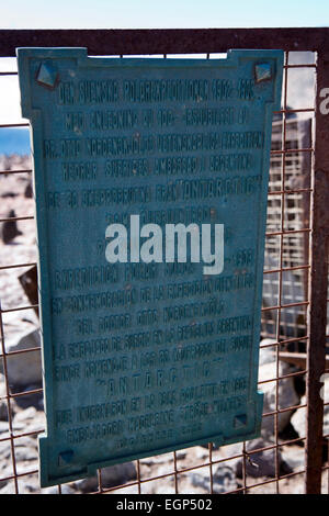 Antarctica, Paulet Island, 1903 Swedish Antarctic expedition plaque at Larsen Stone Hut Stock Photo