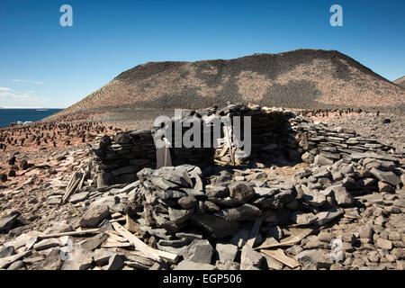 Antarctica, Paulet Island, ruins of 1903 Swedish Antarctic expedition Larsen Stone Hut Stock Photo