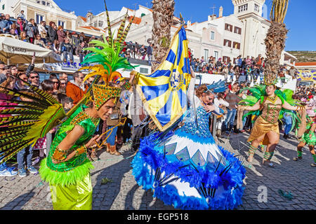 Porta Bandeira (Flag Bearer) and the Mestre Sala (Samba Host), two of the most prestigious characters of the Samba School Stock Photo