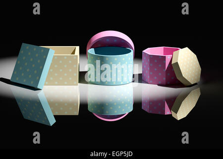 3d rendering of some gift stamped boxes Stock Photo - Alamy