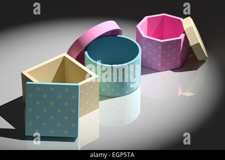3d rendering of some gift stamped boxes Stock Photo - Alamy