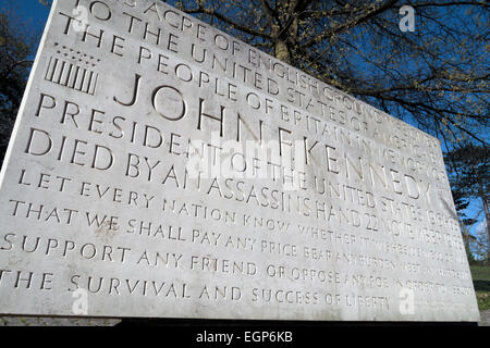 The John F Kennedy Memorial in Runnymede commemorating the signing of the Magna Carta in 1215. Stock Photo