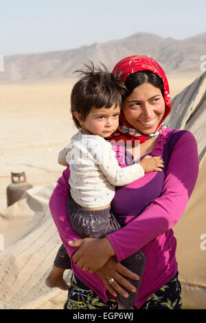 Indigenous nomadic people in Golestan Park, Iran Stock Photo