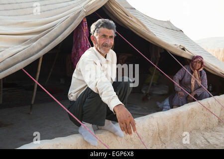 Indigenous nomadic people in Golestan Park, Iran Stock Photo