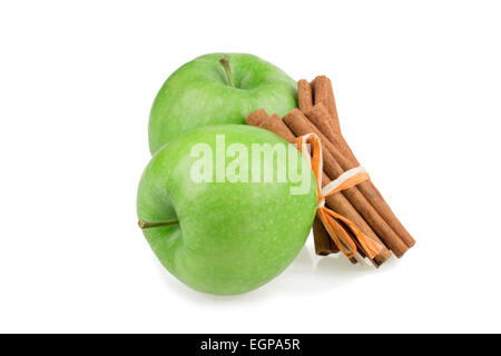 apple, cinnamon isolated on white background Stock Photo