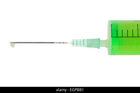 syringe drop isolated on white background Stock Photo