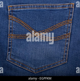 blue jeans pocket close-up texture Stock Photo